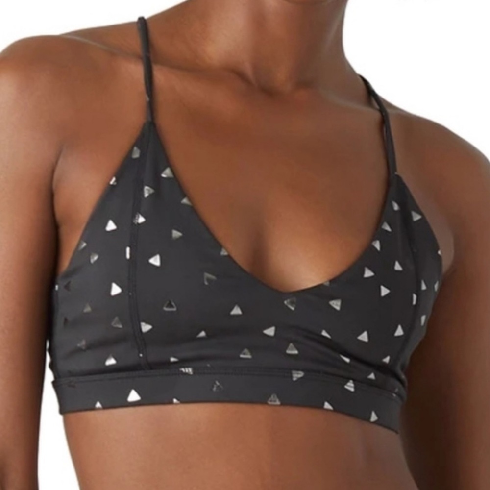 GLYDER NWT SHINE HEART BRALETTE BLACK SILVER EXTRA SMALL